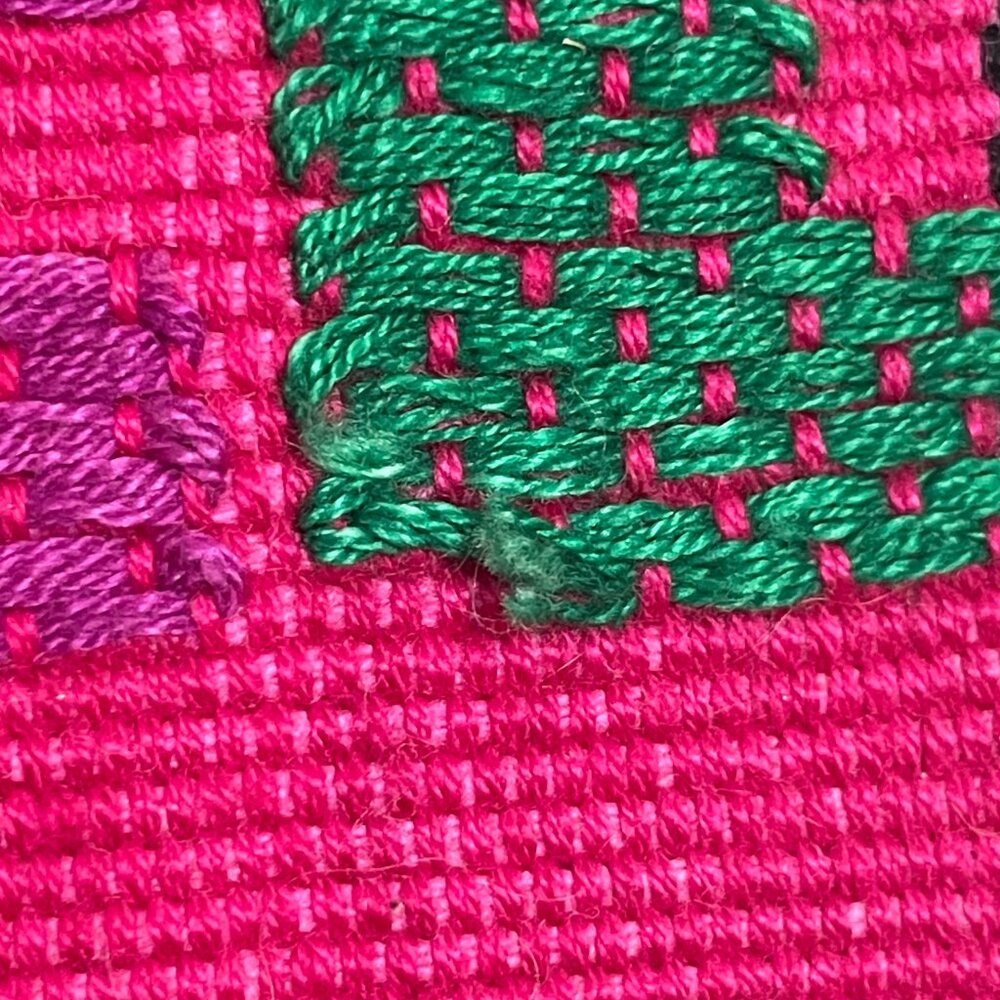 Guatemalan Table Runner Woven Long Pink Geometric Pattern Home Decor Handmade - Picture 13 of 15